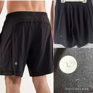 lululemon Run Response CoolMax Shorts Lined drawstring Men's Black Large 9”